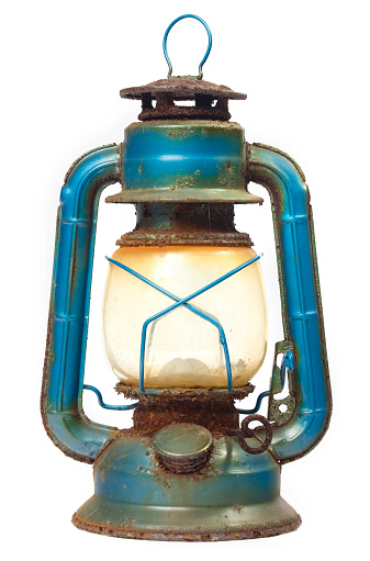 old lantern, camping scene