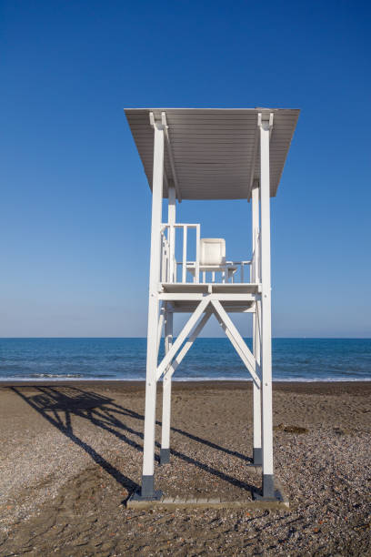 istock Lifeguard tower on the beach 1150163559