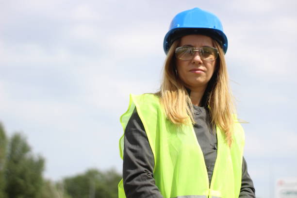 istock Business woman on the construction site 1150167194