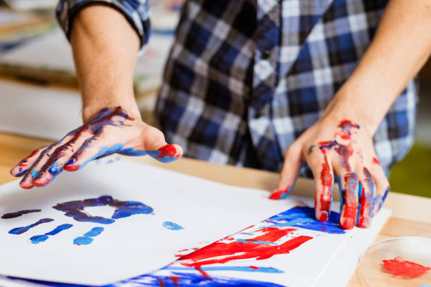 istock art hobby professional paint hand print project 1150170549