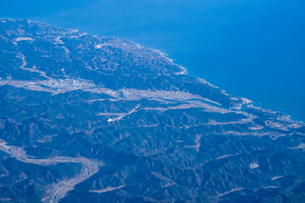 Korean Peninsula of mountainous areas Korean Peninsula of mountainous areas. Shooting Location: Korea 世界地図 stock pictures, royalty-free photos & images