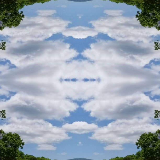 istock Abstract Photo Collage of Clouds Framed by Foliage in May 4 1150185033