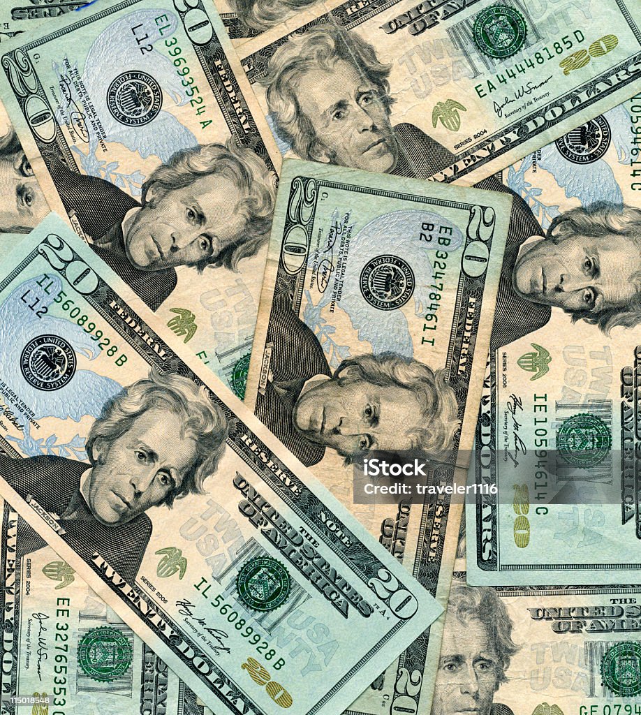 Zwanzig Dollar-Scheine - Lizenzfrei US-Dollar-Geldschein Stock-Foto