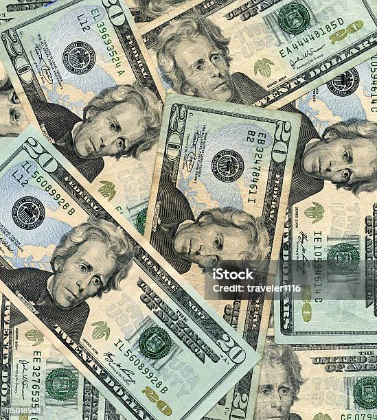 Zwanzig Dollarscheine Stockfoto und mehr Bilder von US-Dollar-Geldschein - US-Dollar-Geldschein, Zahl 20, Andrew Jackson - Präsident der USA