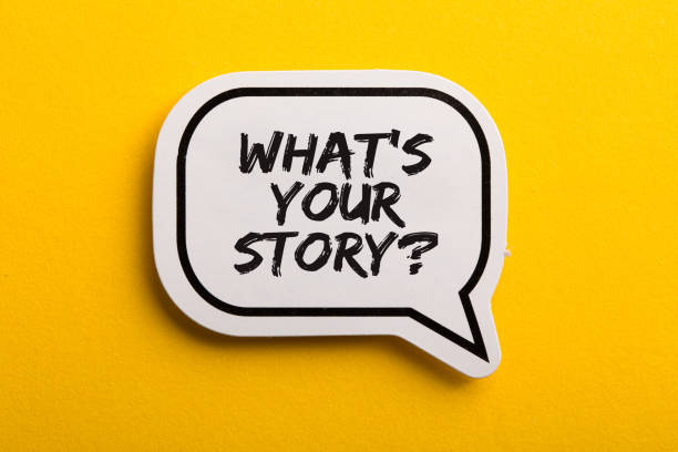 istock What Is Your Story Speech Bubble Isolated On Yellow Background 1150185842