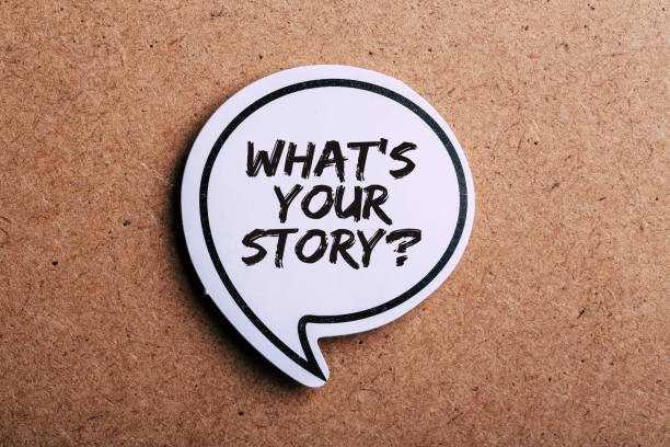 istock What Is Your Story Speech Bubble Isolated On Brown paper Background 1150185843