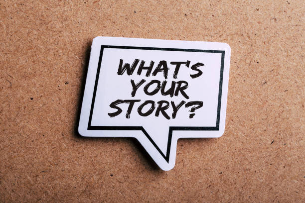 istock What Is Your Story Speech Bubble Isolated On Brown paper Background 1150185844