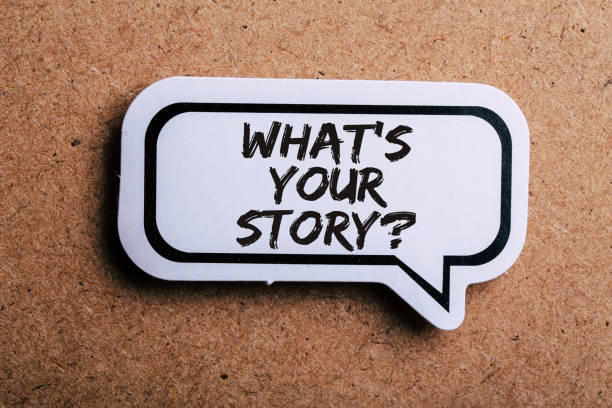 istock What Is Your Story Speech Bubble Isolated On Brown paper Background 1150185854