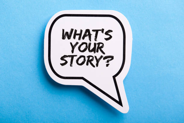 What Is Your Story Speech Bubble Isolated On Blue Background