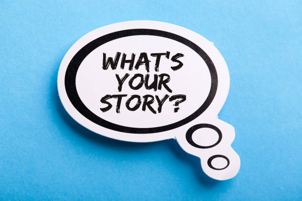istock What Is Your Story Speech Bubble Isolated On Blue Background 1150185862