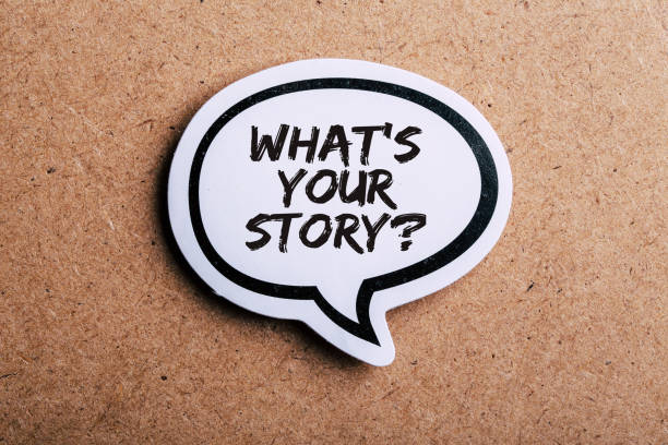 istock What Is Your Story Speech Bubble Isolated On Brown paper Background 1150185866