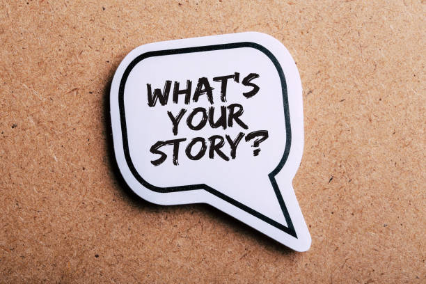 istock What Is Your Story Speech Bubble Isolated On Brown paper Background 1150185871