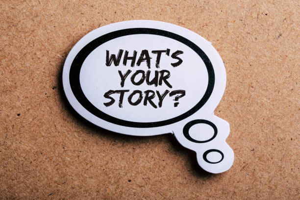 istock What Is Your Story Speech Bubble Isolated On Brown paper Background 1150185875