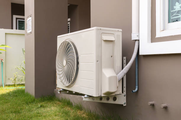 istock Air conditioner compressor outdoor unit installed outside the house 1150187640