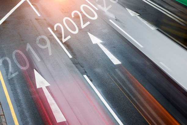 istock Number 2019, 2020, 2021 on city street 1150189659