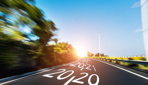 istock Empty asphalt road with Number 2020, 2021, 2022 1150189678