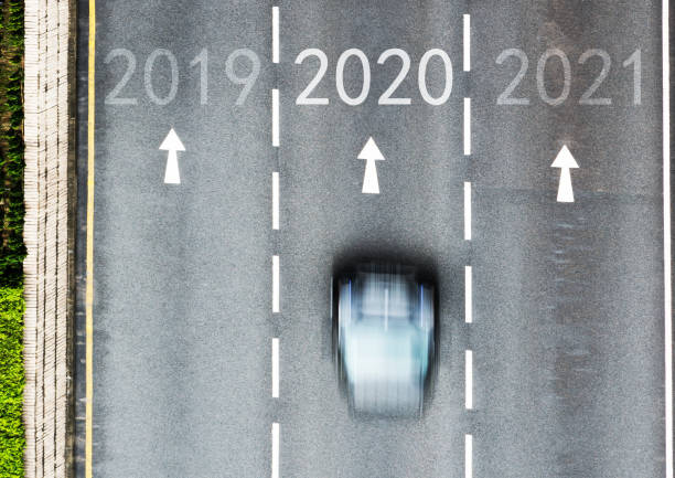 Number 2019, 2020, 2021 on city street