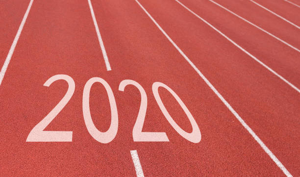 istock Running track with Number 2020 1150191306