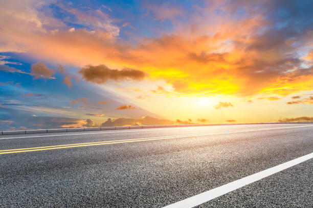 istock Highway road and beautiful sky landscape 1150191484
