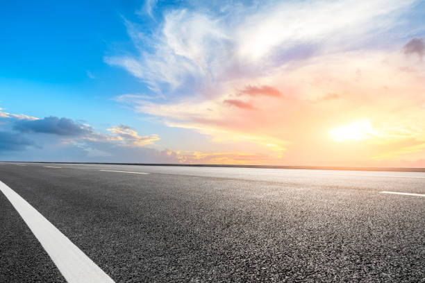 istock Highway road and beautiful sky landscape 1150192132