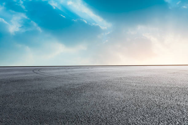 istock Empty race track and sky nature landscape at sunrise 1150192135