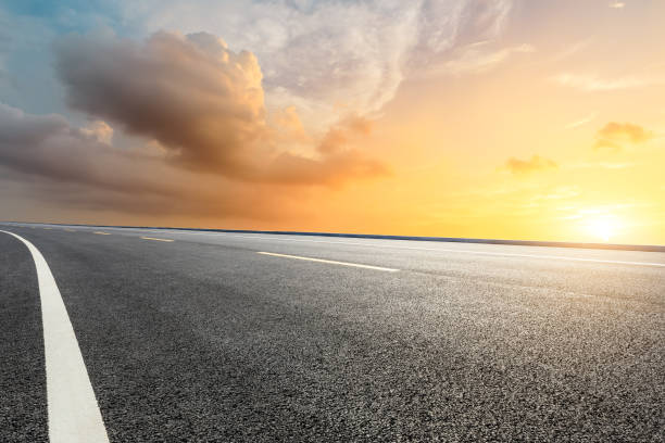 istock Highway road and beautiful sky landscape 1150192288