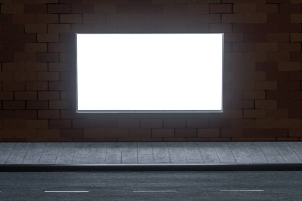 istock 3d rendering, advertising billboard on the side of road. 1150193933