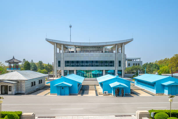 Panmunjeom, located in Kaesong, was a village just north of the de facto border between North and South Korea. The building where the armistice was signed still stands.