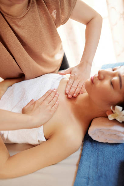 istock Chest and neck massage 1150195882