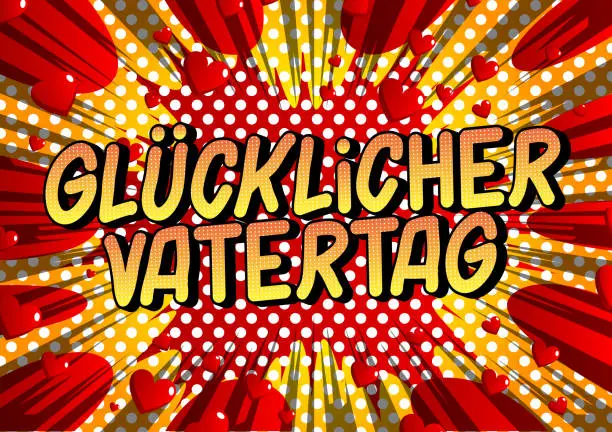 Vector illustration of Glucklicher Vatertag (Father's Day in German)