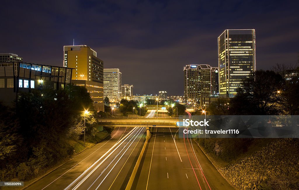 Le centre-ville de Richmond, en Virginie, de nuit - Photo de Nuit libre de droits