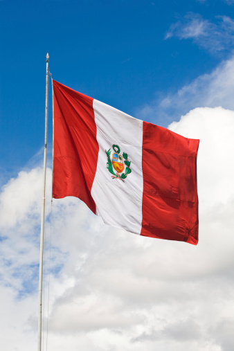 The Peruvian Flag On A Sunny Day