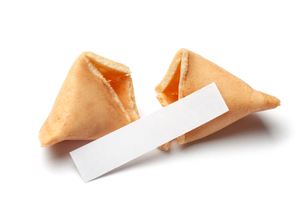 istock Chinese fortune cookies. Cookies with empty blank inside for prediction words. Isolated on white background. 1150203646
