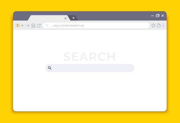 Browser interface. Website window mockup, internet screen frame, browser tab. Vector empty web window design template Browser interface. Website window mockup, internet screen frame, browser tab. Vector empty web window navigation design template windows folder icon stock illustrations