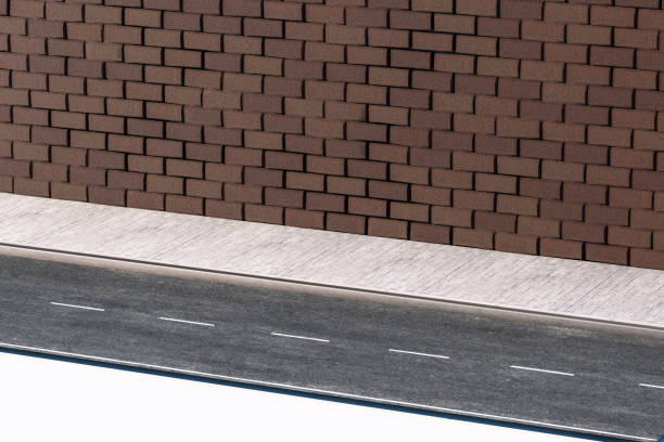 istock The brick wall and pitch street, 3d rendering. 1150216226