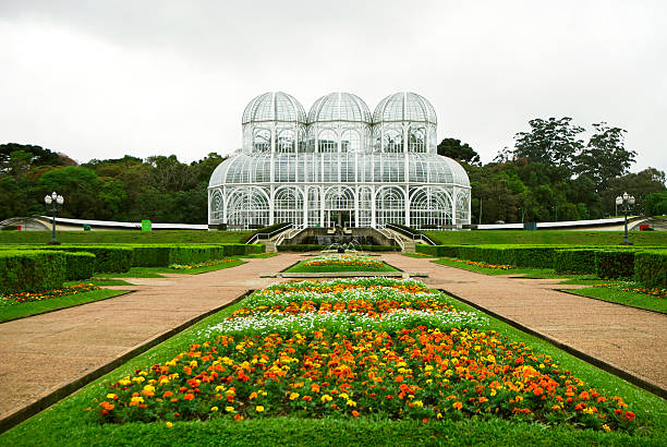 botanical garden greenhouse - formele tuin fotos stockfoto's en -beelden