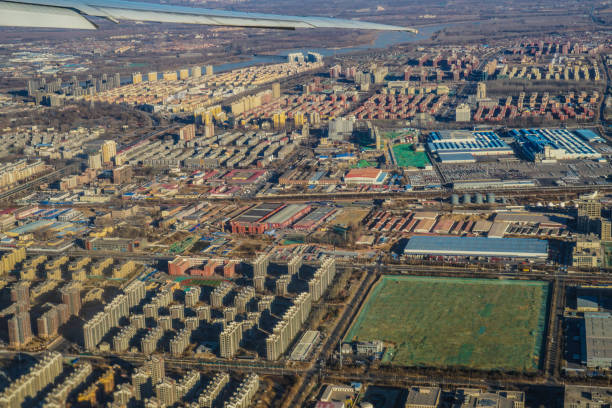 istock Beijing,China skyline as seen from an airplane 1150219267