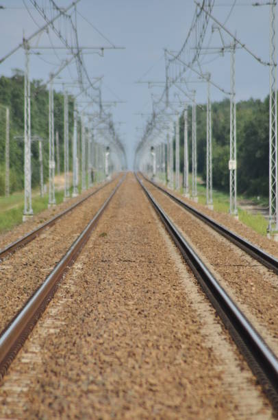 istock The railway line. Electric traction. Tracks for trains 1150219352