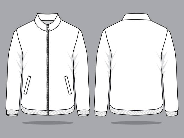 ilustraciones, imágenes clip art, dibujos animados e iconos de stock de chaqueta vector para plantilla - long sleeved shirt black templates