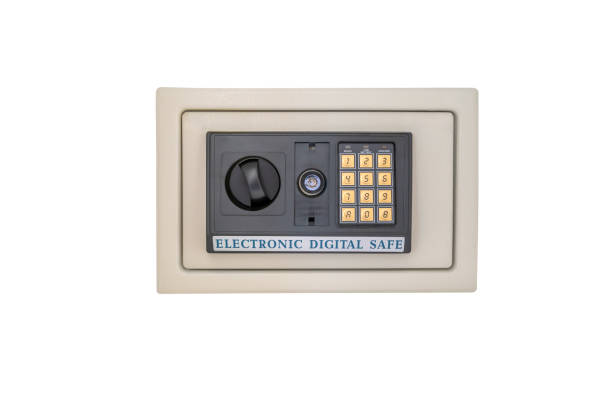 istock electronic digital safe isolated on white background with clipping path 1150225237