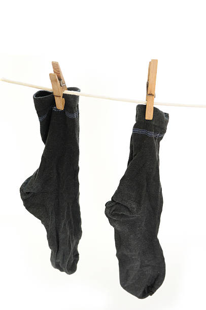 Socken tragen Trocknen auf der Schnur – Foto