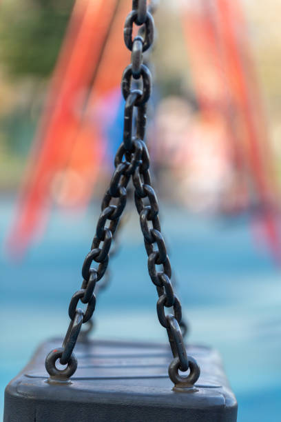 istock Blurred image of swings in a playground setting 1150232809