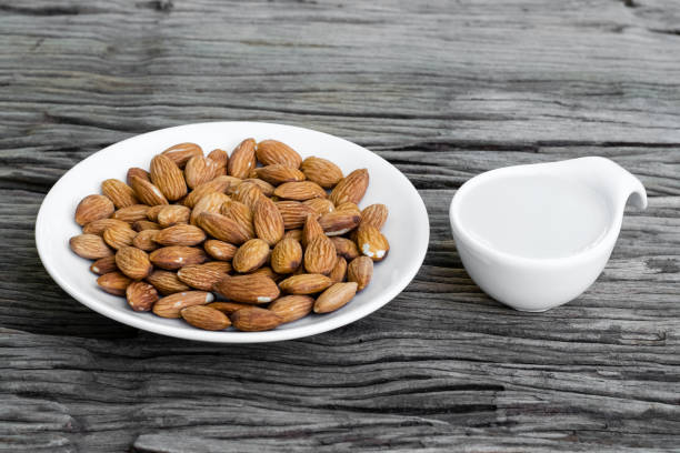 istock Almond milk and almonds 1150234051