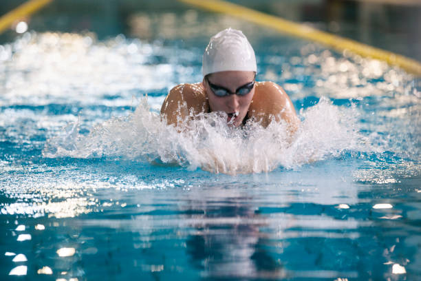 istock Female swimmer -  breaststroke style 1150234902