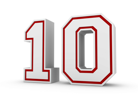 The gold number 101 on red silk for business concept