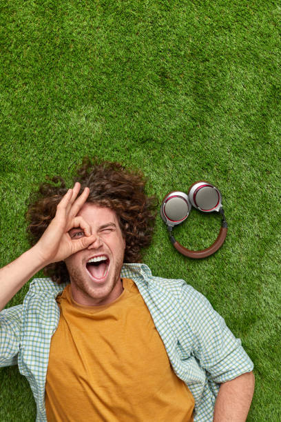 istock Excited male gesturing OK on grass 1150239915