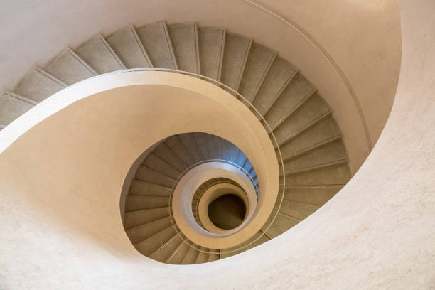 typical modern stone staircase stock photo