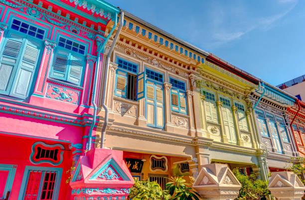 casas de peranakan em singapore - famous house - fotografias e filmes do acervo