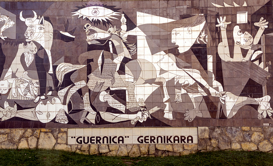 Guernica, Spain-September 2018. Picture of Picasso's Guernica. You can see the abstract art.