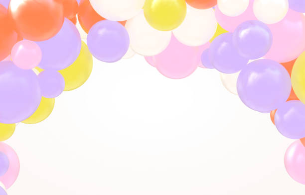 istock Sweet arch frame with colorful candy ballloons backdrop. 1150256010
